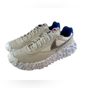 Nike Overbreak Shoes Light Bone White Blue Silver DC3041-001 Mens